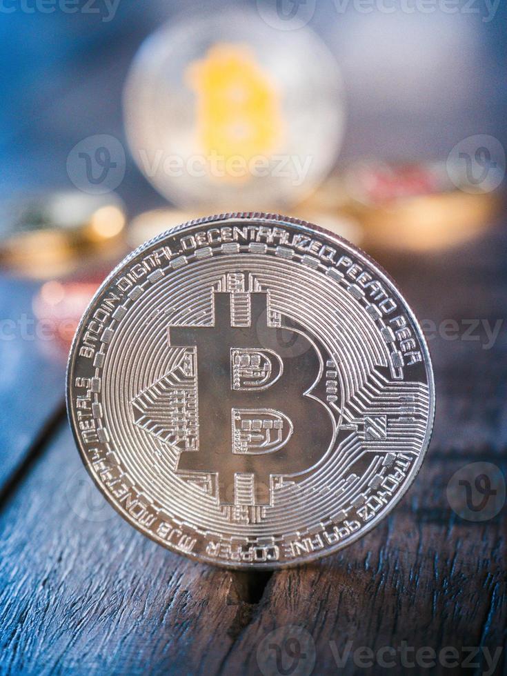 concepto financiero de negocios de monedas de bitcoin. foto