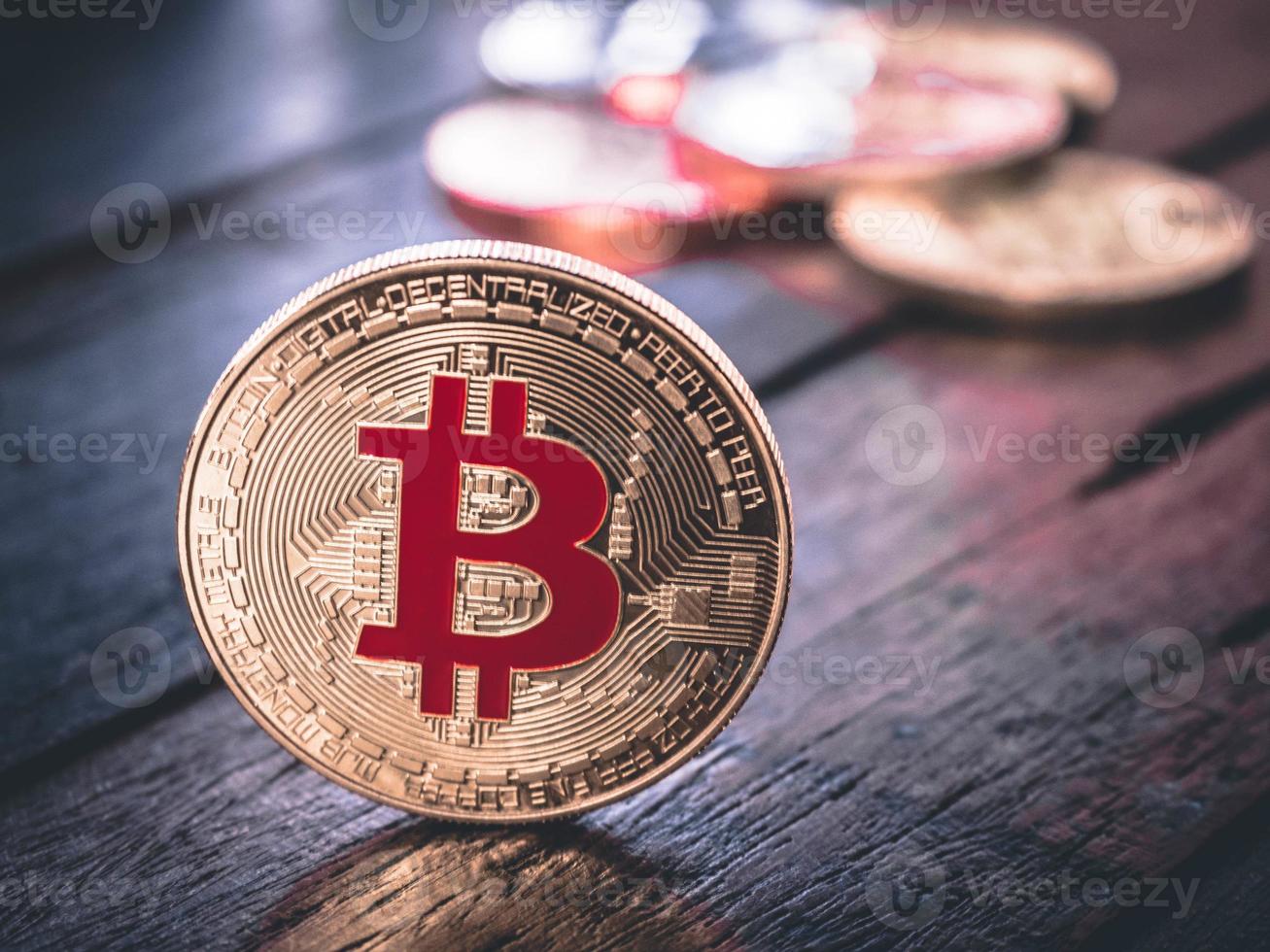 concepto financiero de negocios de monedas de bitcoin. foto