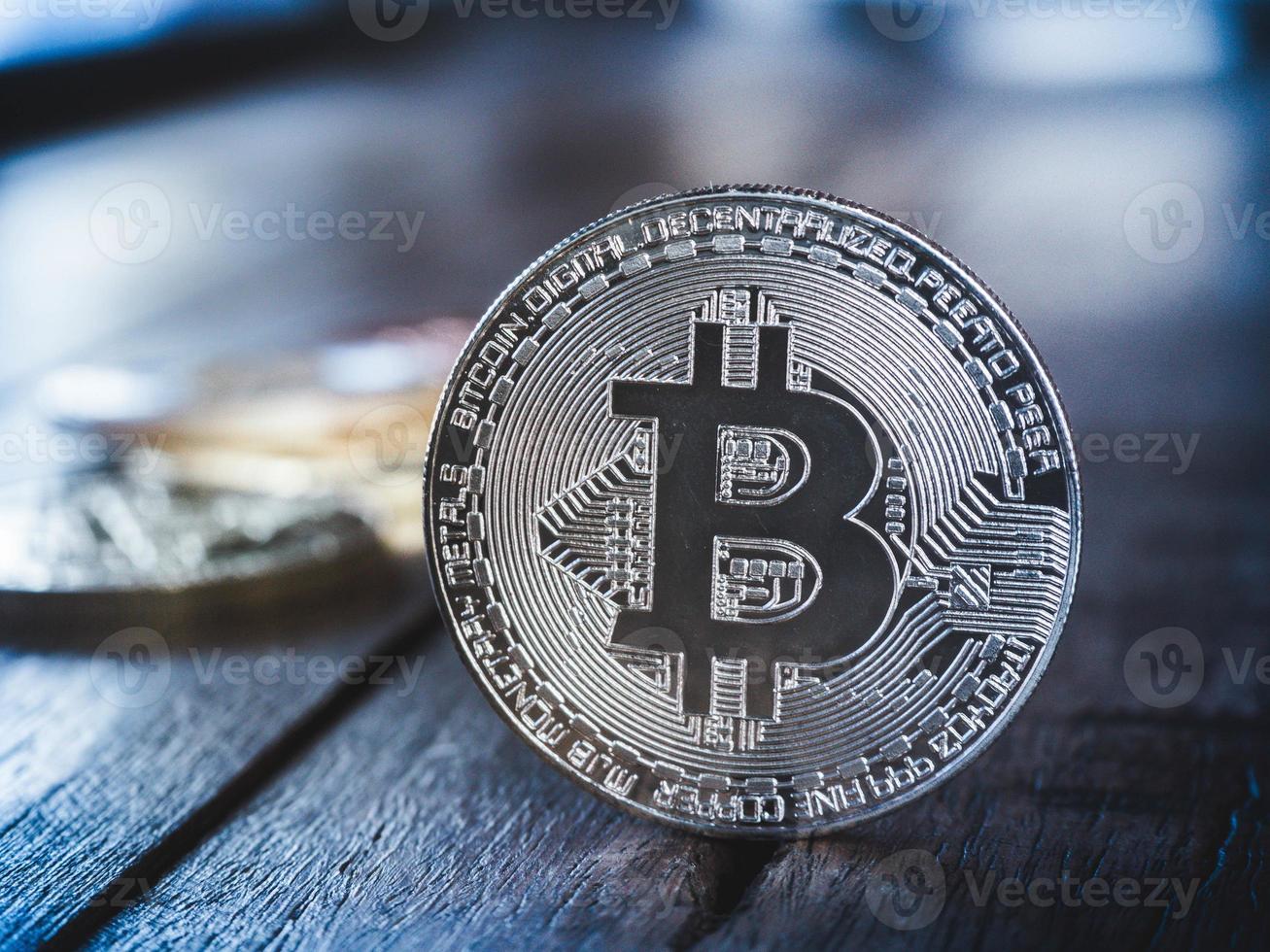 concepto financiero de negocios de monedas de bitcoin. foto