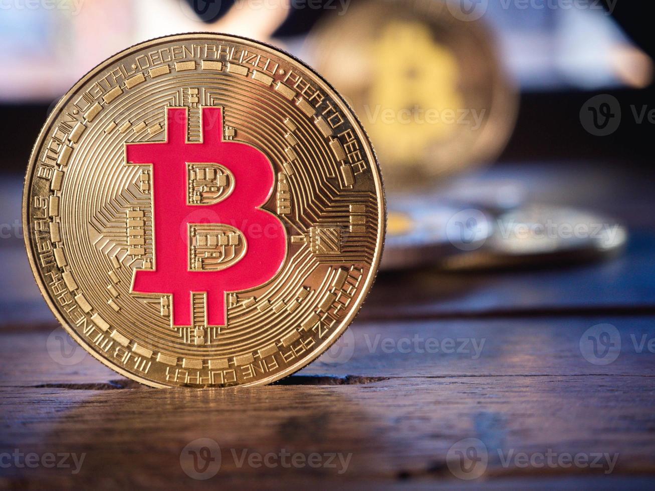 concepto financiero de negocios de monedas de bitcoin. foto