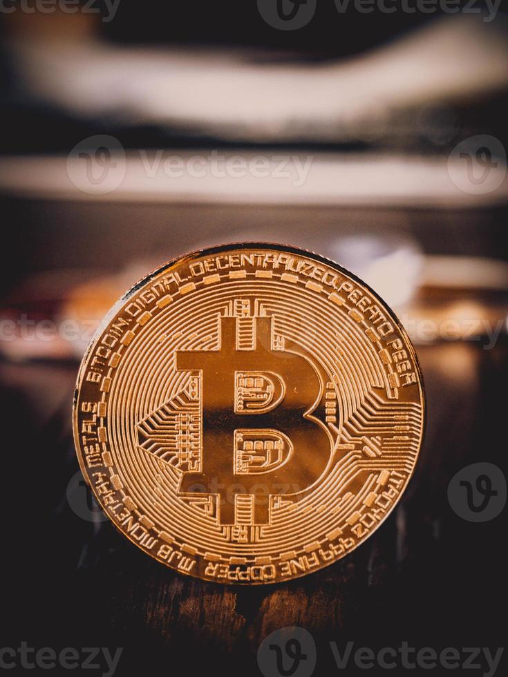 concepto financiero de negocios de monedas de bitcoin. foto