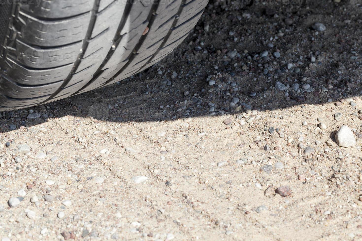 road sand, close up photo