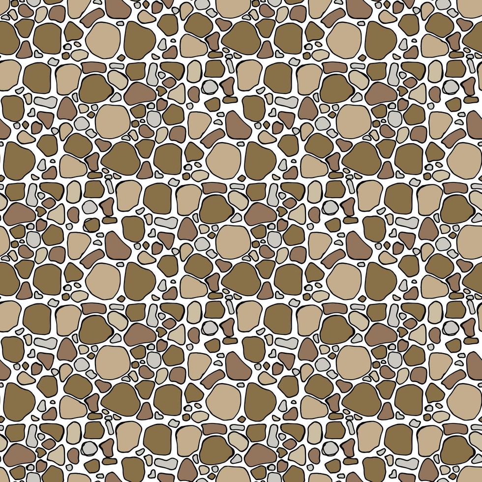 Seamless pattern with different stones. Vector image. Landscape design.