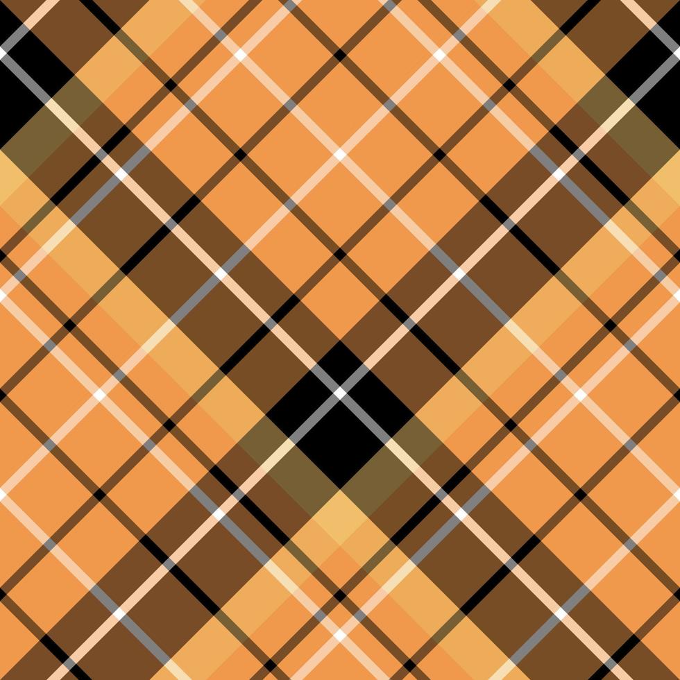 Seamless pattern in amazing black, orange and white colors for plaid, fabric, textile, clothes, tablecloth and other things. Vector image. 2