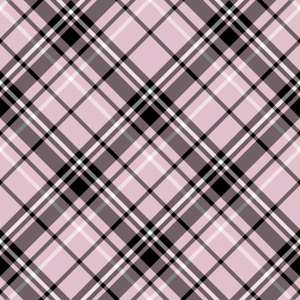 Seamless pattern in amazing black, light pink and white colors for plaid, fabric, textile, clothes, tablecloth and other things. Vector image. 2