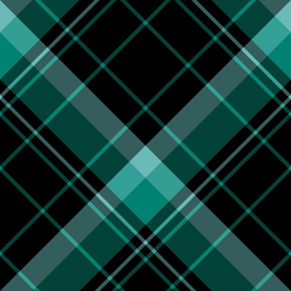 Seamless pattern in amazing black and water green colors for plaid, fabric, textile, clothes, tablecloth and other things. Vector image. 2