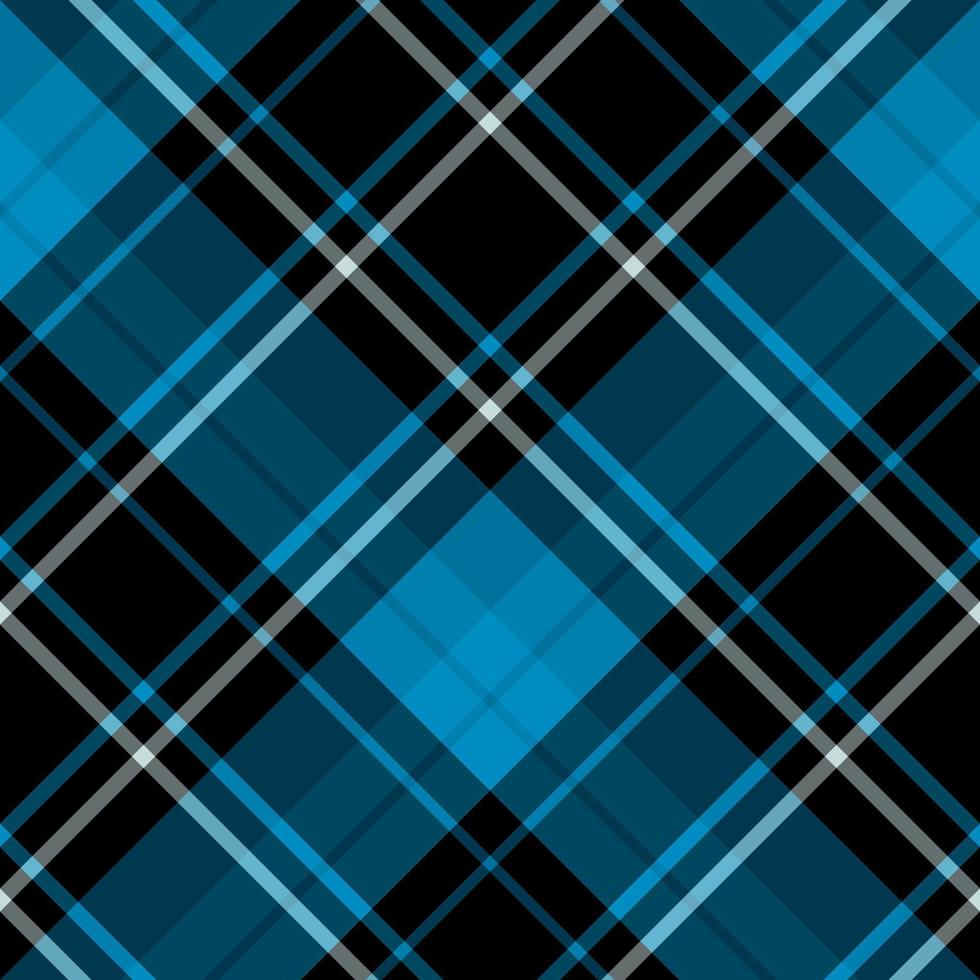 Seamless pattern in amazing black, blue and white colors for plaid, fabric, textile, clothes, tablecloth and other things. Vector image. 2