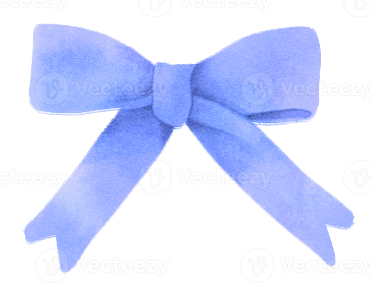 Blue gift ribbon bow illustrations hand painted watercolor styles png