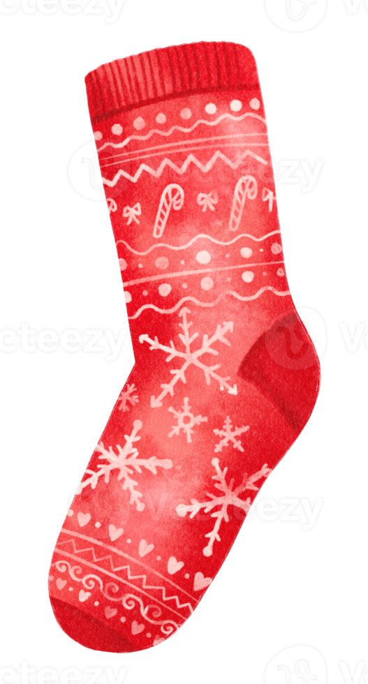 christmas socks illustration watercolor styles png