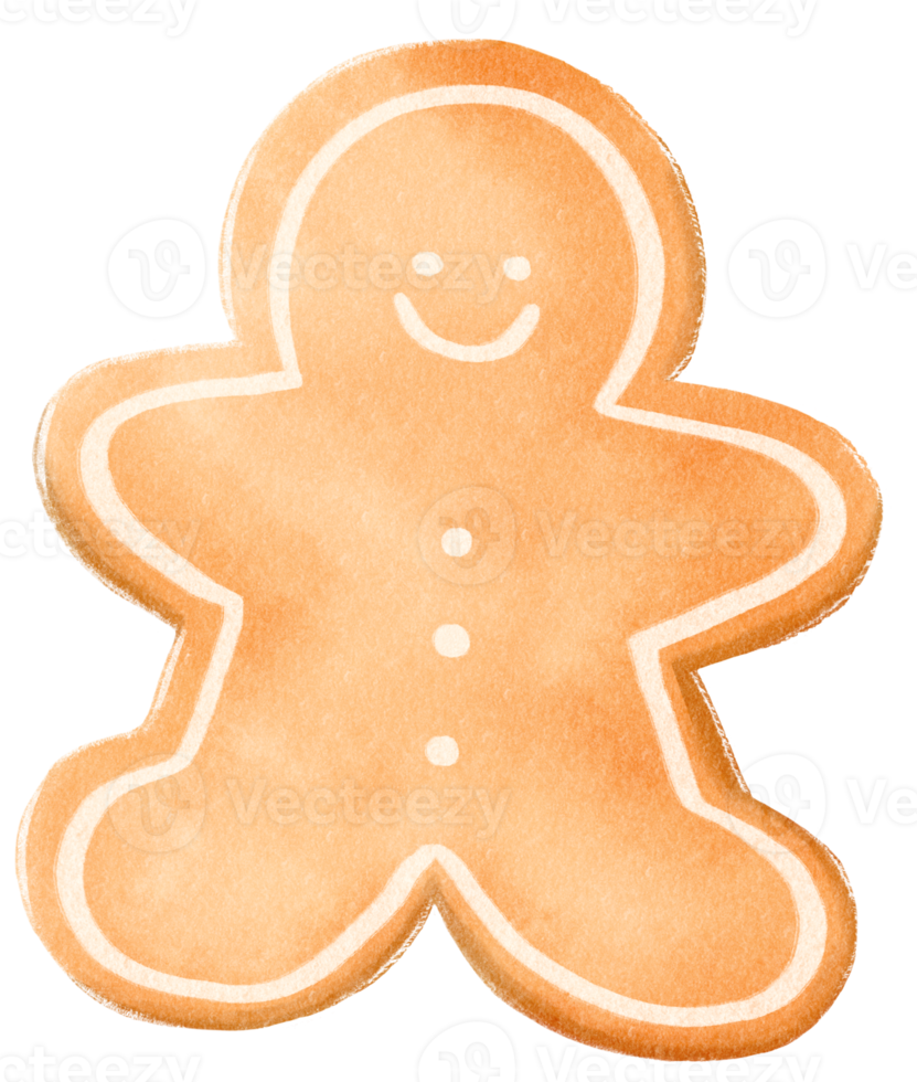 galleta de navidad acuarela pintada a mano png