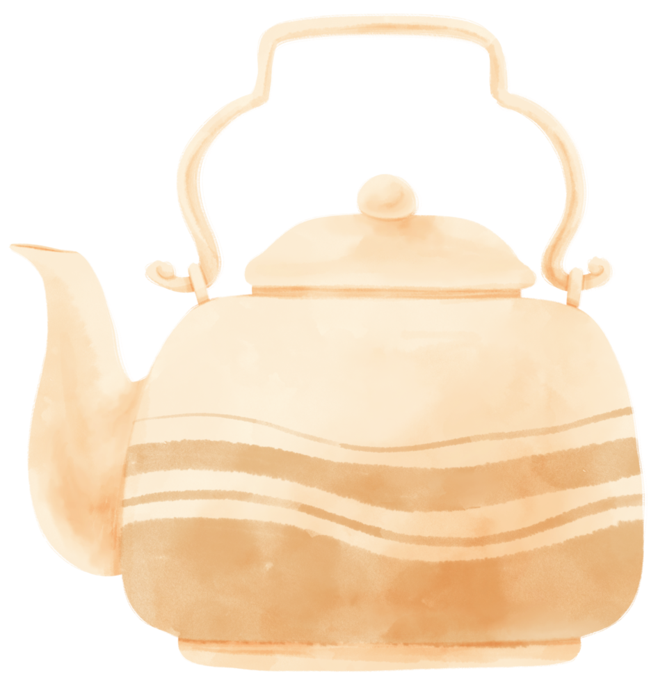 Teapot watercolor illustration png