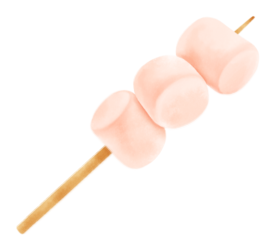 Marshmallow Stick Illustrationen Aquarellstile png