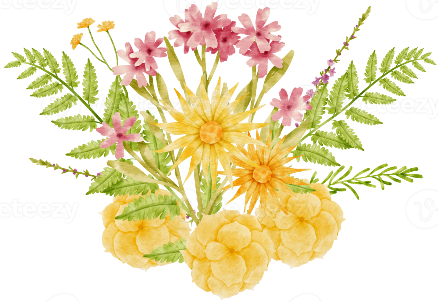 aquarelle de bouquet de fleurs pour mariage png