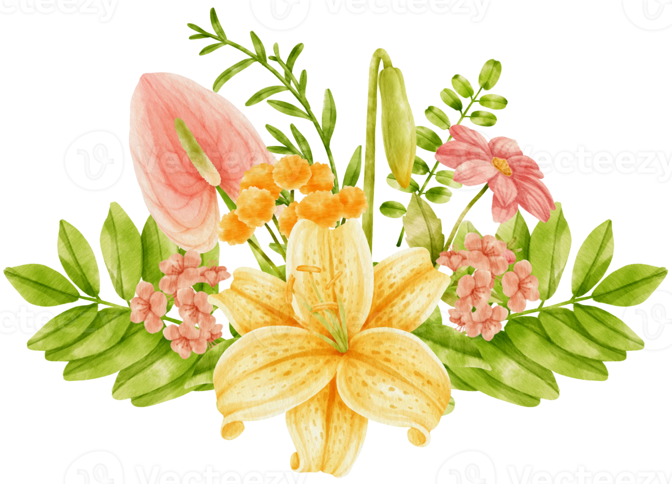 Blumenstrauß Aquarell für die Hochzeit png