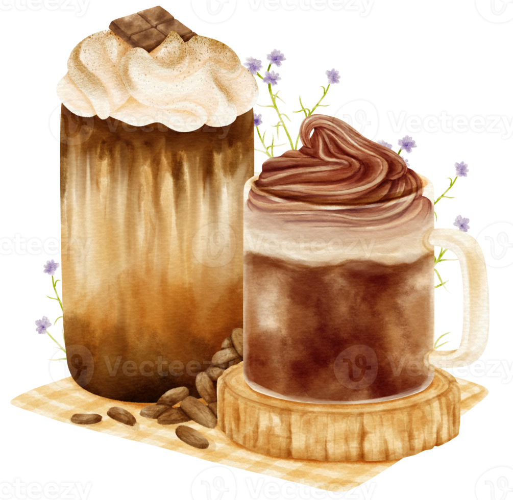 chocolate drink composition watercolor png