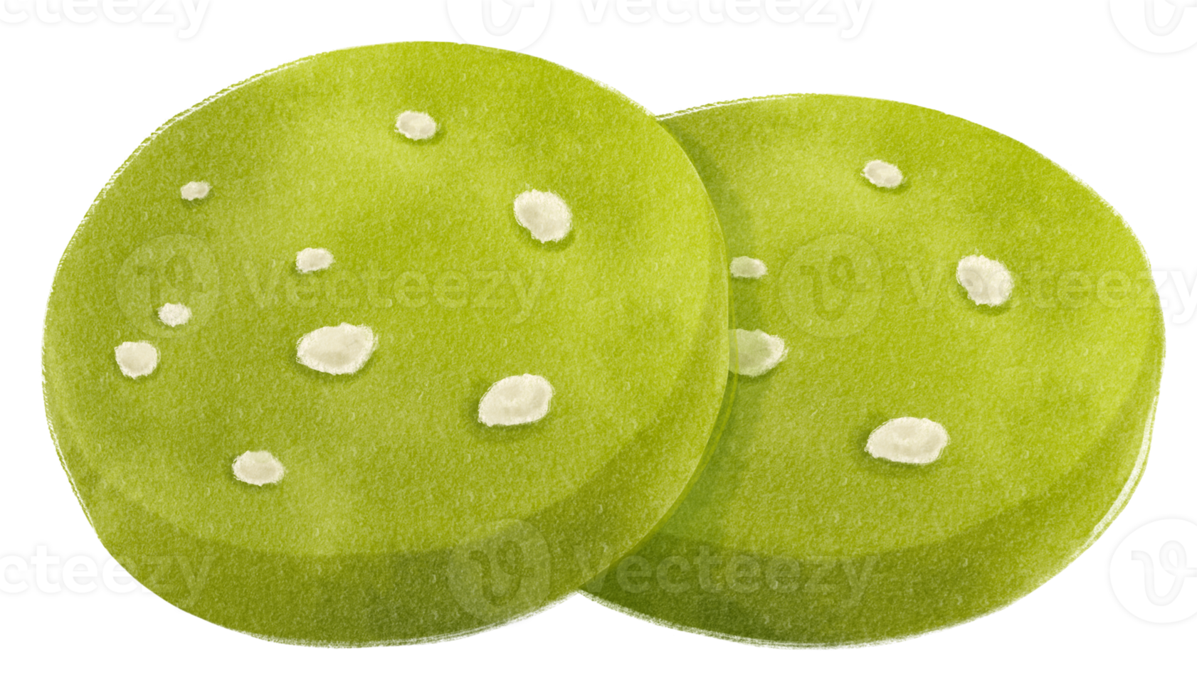 Watercolor matcha cookies illustration png