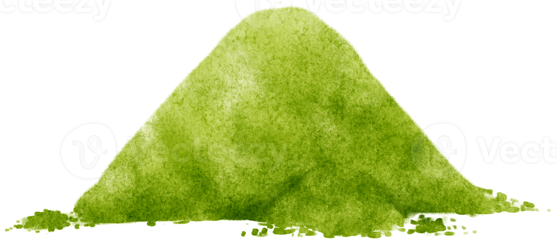 matcha powder watercolor illustration png