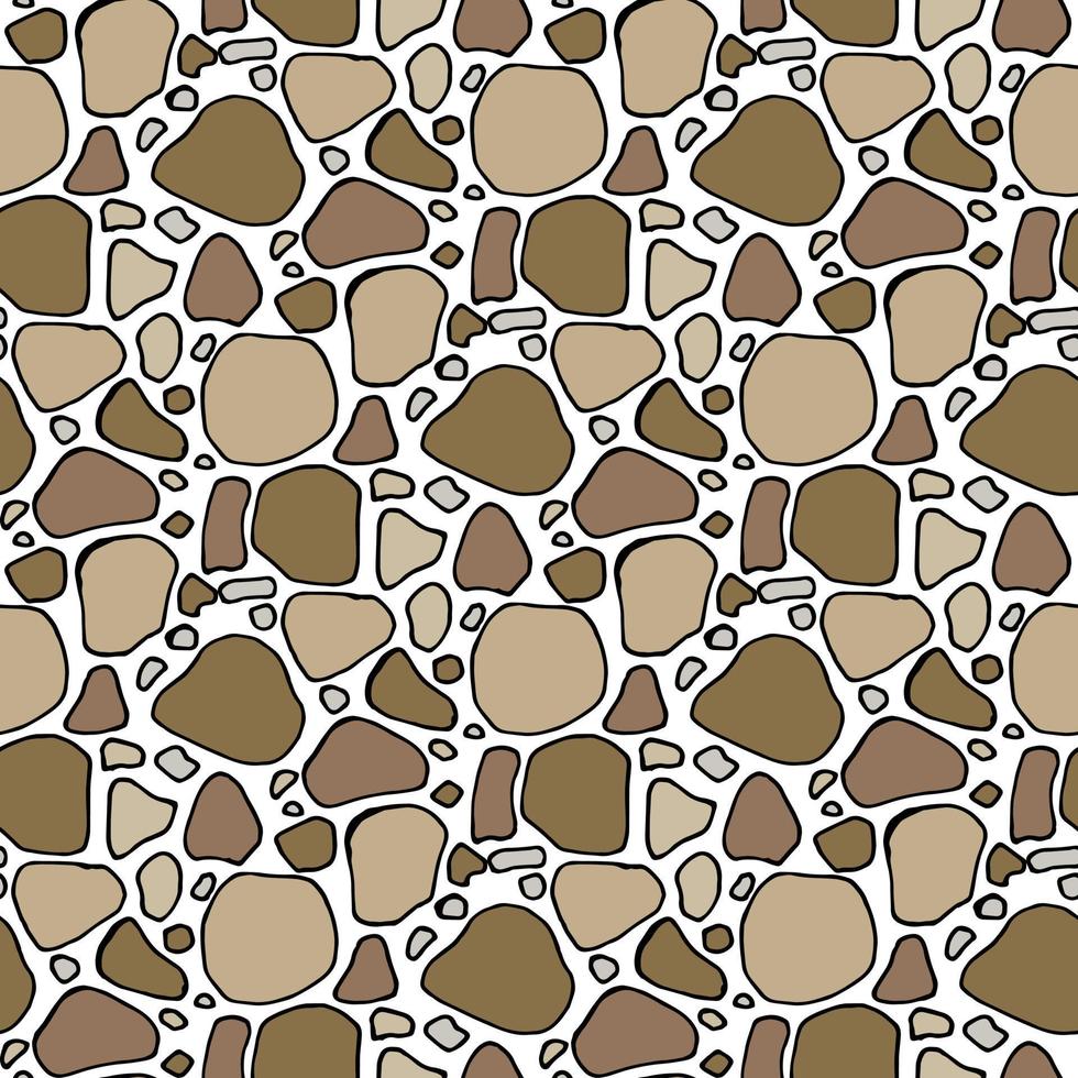 Seamless pattern with creative stones. Vector image. Landscape design.