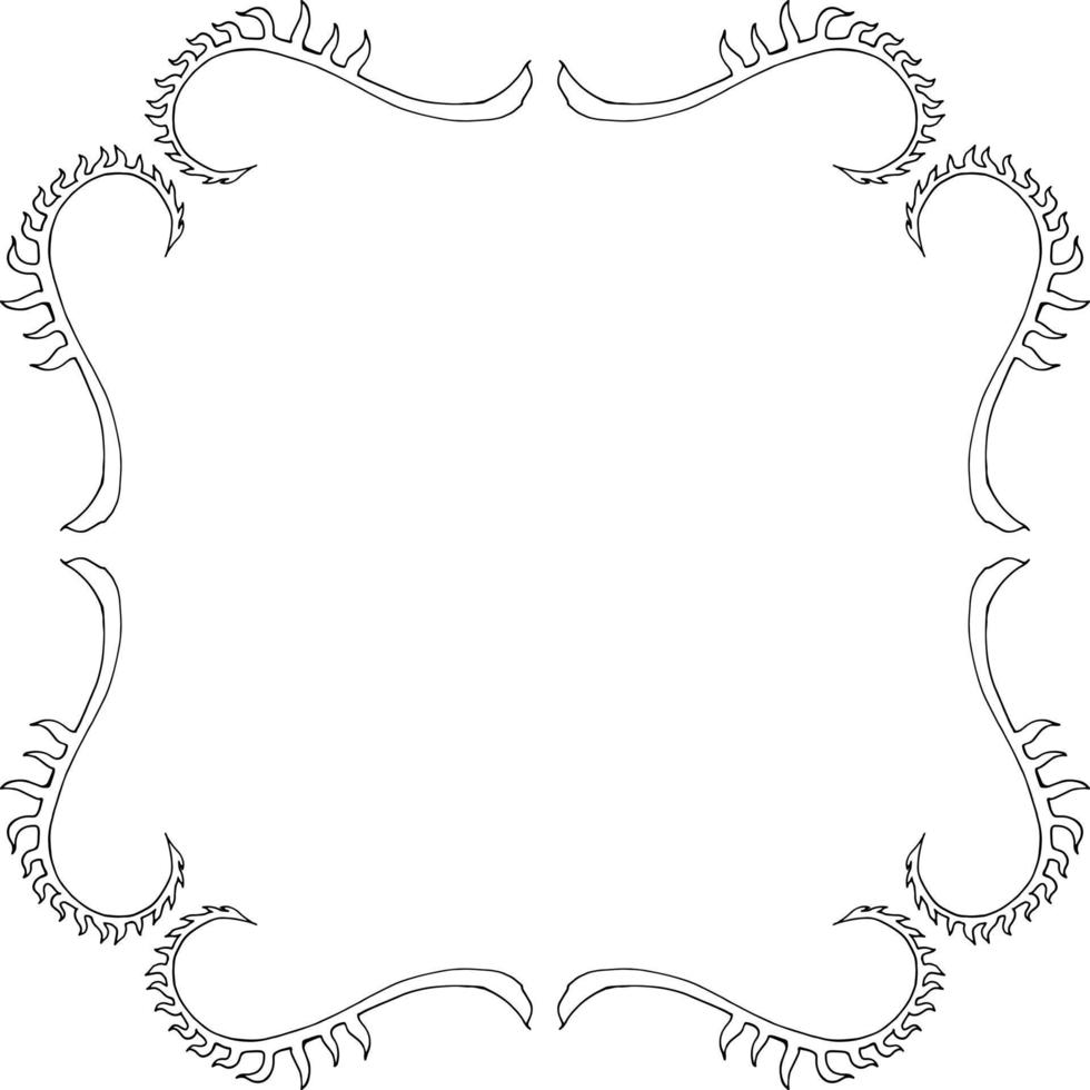 Square frame with decorative elements on white background 01. Vector image.