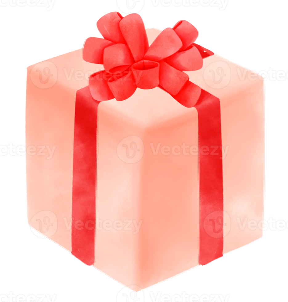 confezione regalo illustrazione stile acquerello png