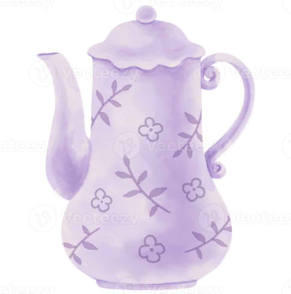 Teapot watercolor illustration png