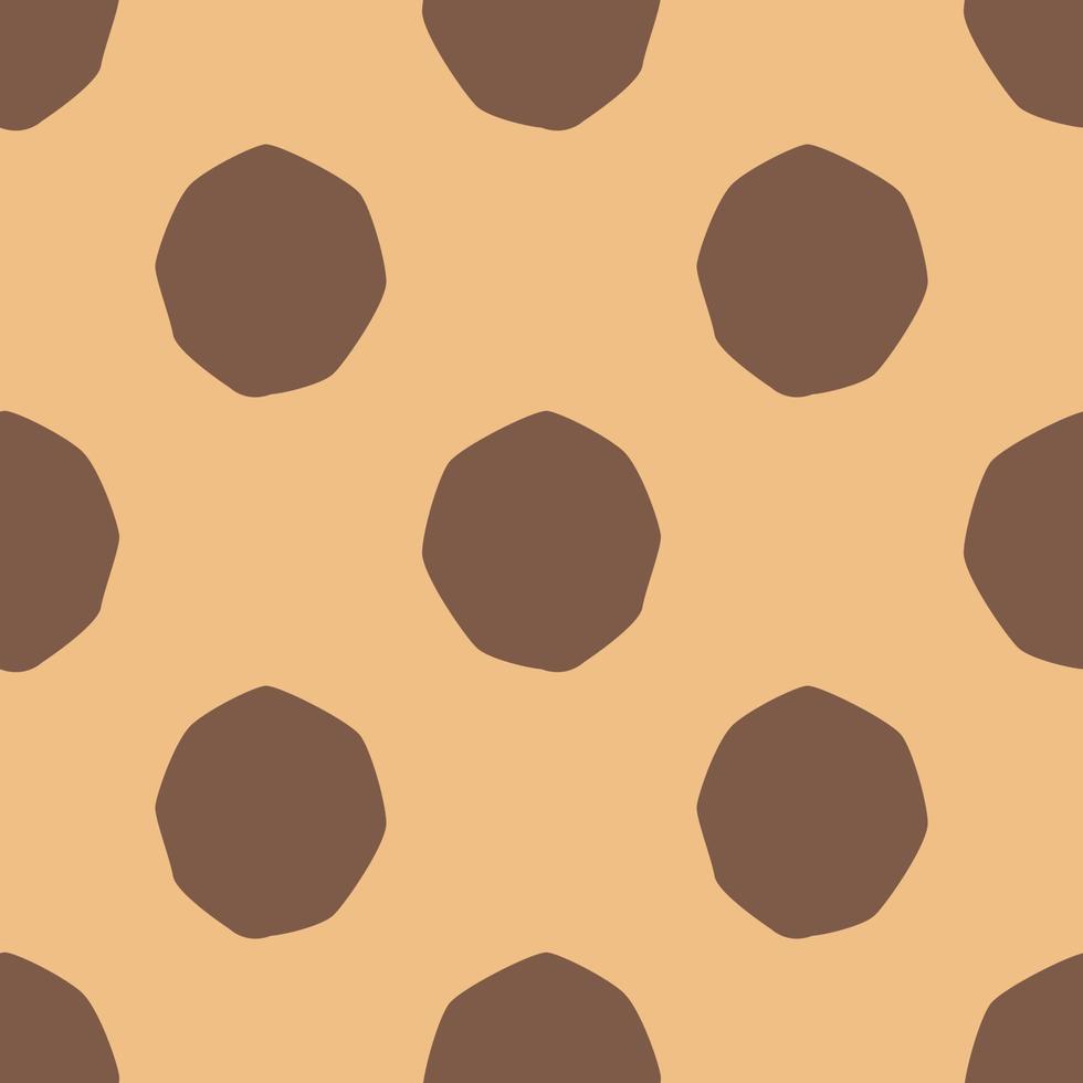 Brown Coconut Fruit Seamless Pattern, in Flat Design Style. Hand Drawn Cartoon Coconuts on Sand Background, Simple Tropical Design. Summer Illustration. vector