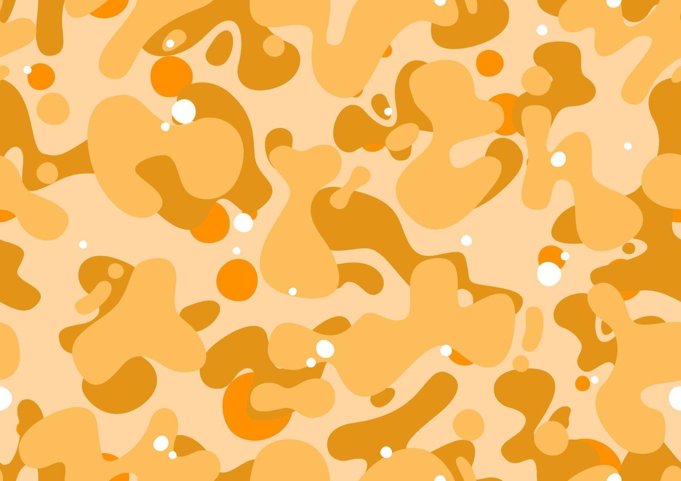 Cartoon camo design in gold and orange colors, fashion texture, streetwear graphics. Yellow camouflage seamless pattern, editable eps vector. vector