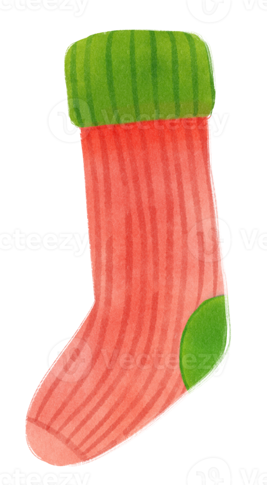 christmas socks illustration watercolor styles png