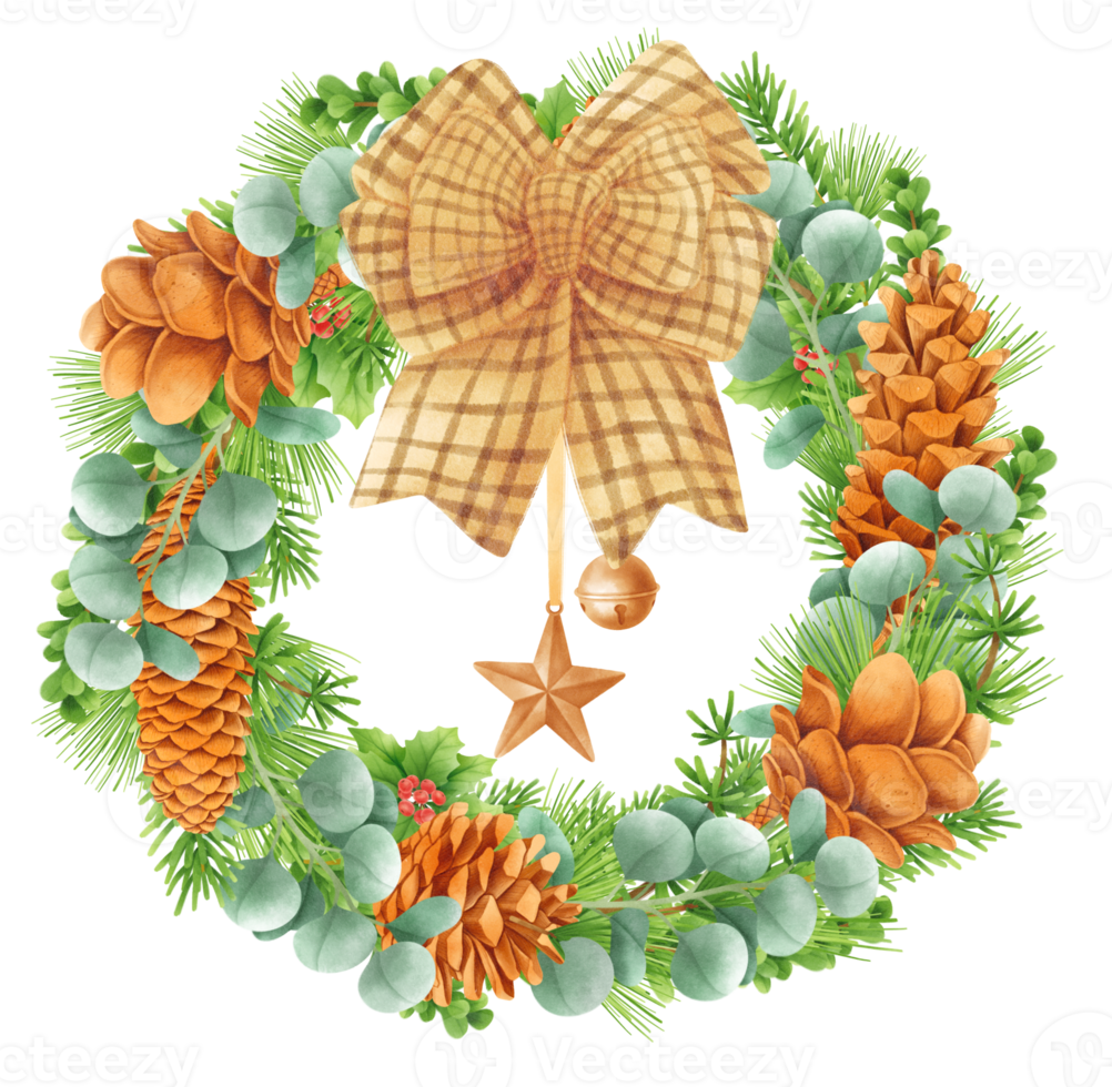 Greenery wreath watercolor illustration styles png