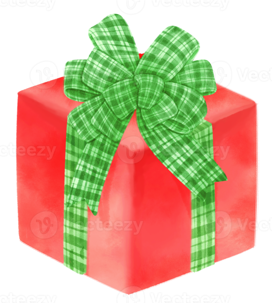 caja de regalo ilustración estilo acuarela png