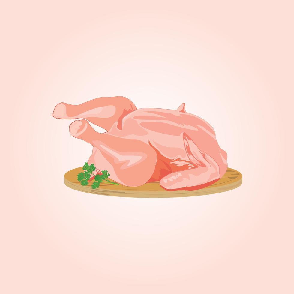 Ilustración de vector premium crudo de pollo