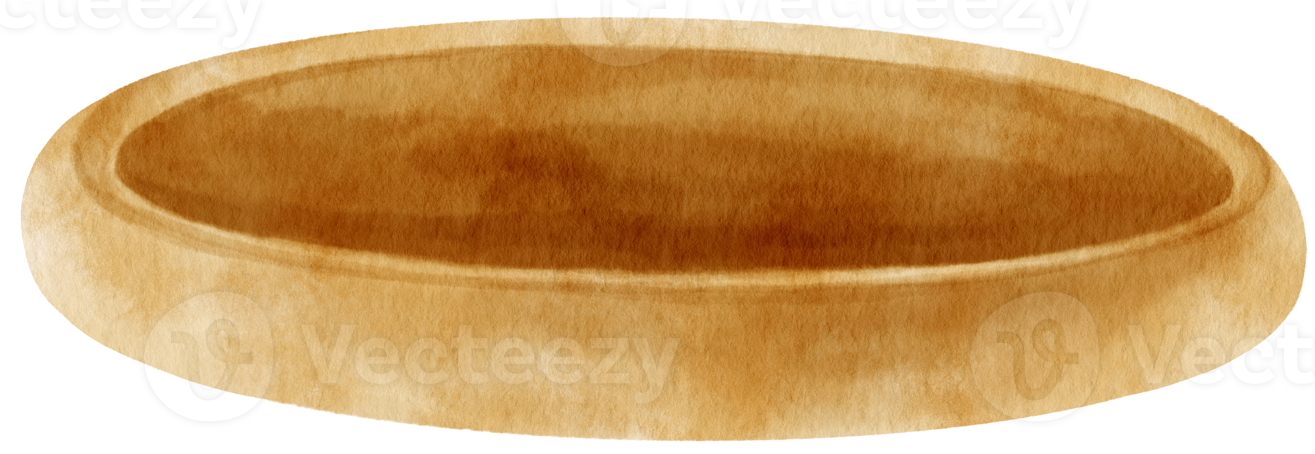 Wooden tray plate Watercolor illustration png