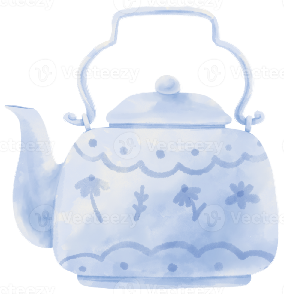 Teapot watercolor illustration png