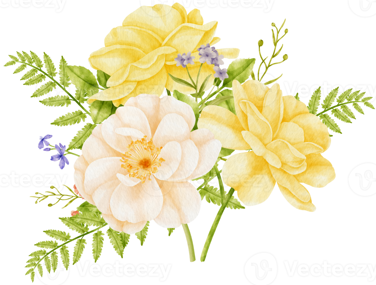 flower bouquet watercolor for wedding png