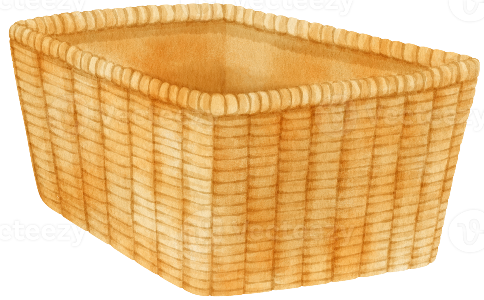 Watercolor wicker basket illustration png