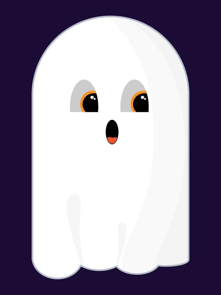 Scary and cute ghosts for Halloween decoration, haunted house inhabited by ghosts, spirit. Vector illustration for postcards, invitations, scrapbooking, stickers, advertising