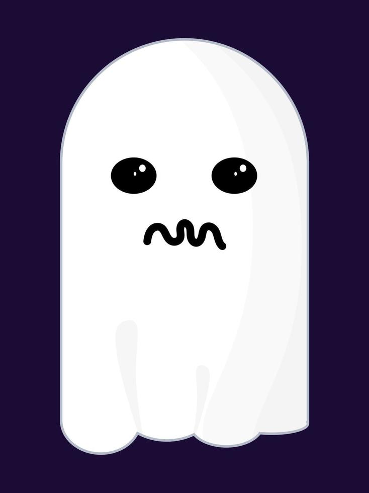 Scary and cute ghosts for Halloween decoration, haunted house inhabited by ghosts, spirit. Vector illustration for postcards, invitations, scrapbooking, stickers, advertising