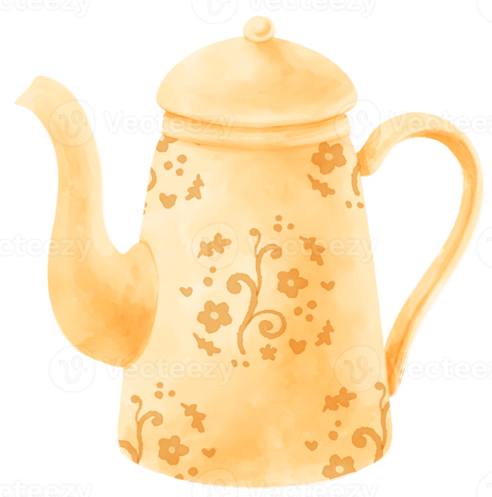 Teapot watercolor illustration png