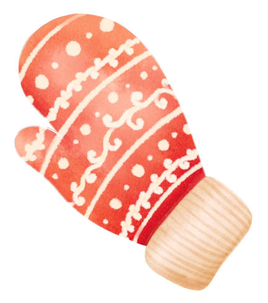 Christmas gloves illustrations watercolor styles png
