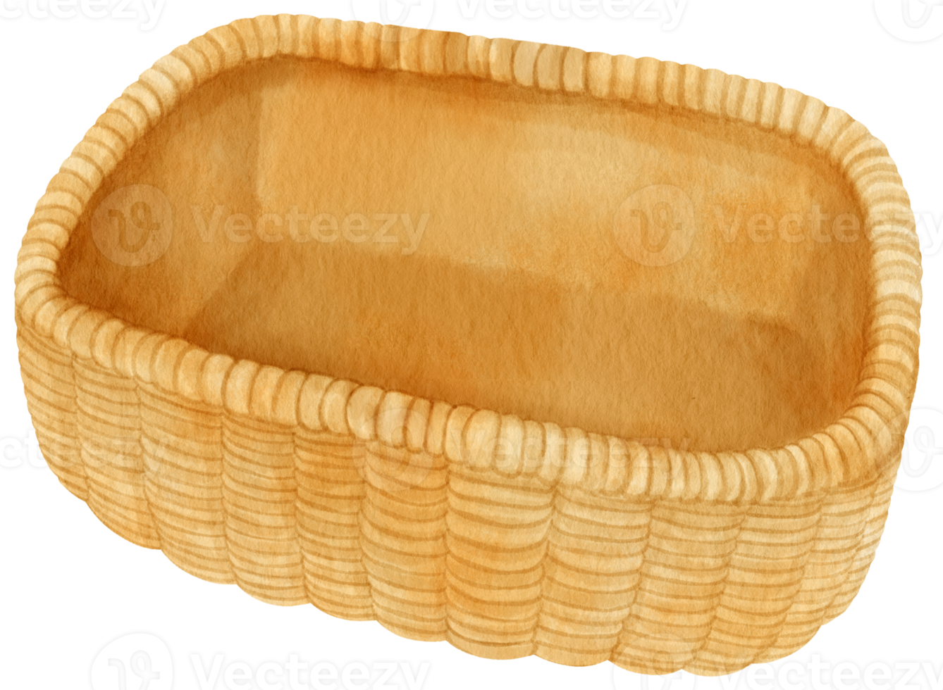 Watercolor wicker basket illustration png