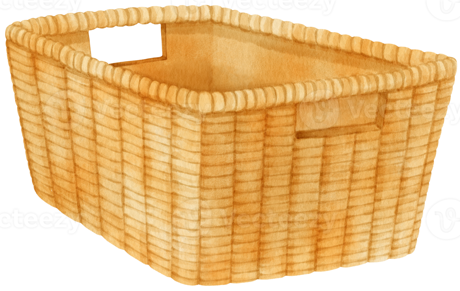 Watercolor wicker basket illustration png