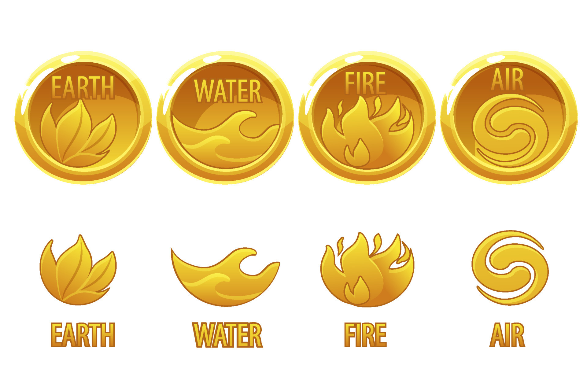 Nature Elements Vector Pixel Art. Four Classical Elements - Earth, Water,  Air, Fire. Cute Game Design Icons Royalty Free SVG, Cliparts, Vectors, and  Stock Illustration. Image 181609323.