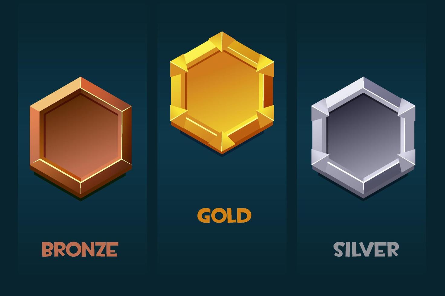 Award badge for game resources, blank medallion templates for ui. vector