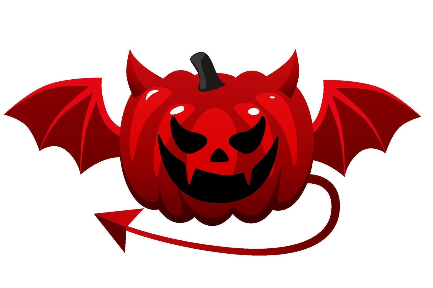 Isolated devil halloween pumpkin with wings vector