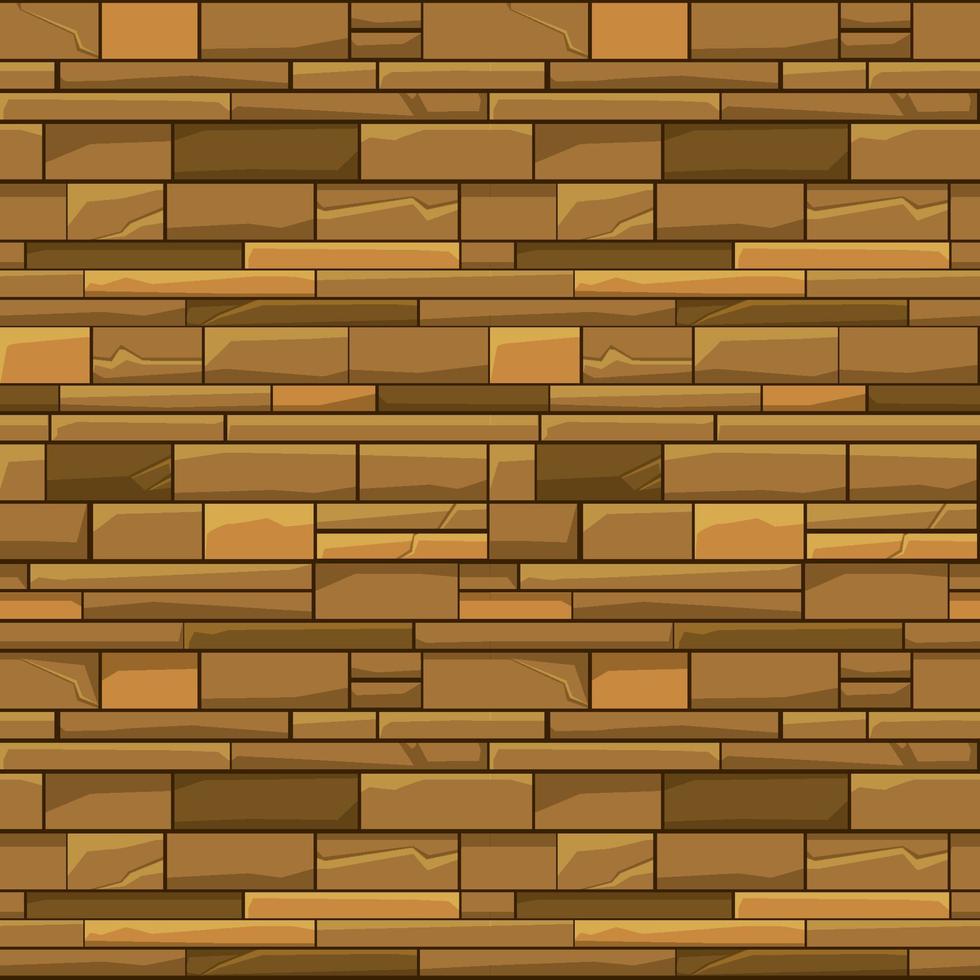 Seamless texture brick stone wall, yellow pattern wallpaper for ui game. vector