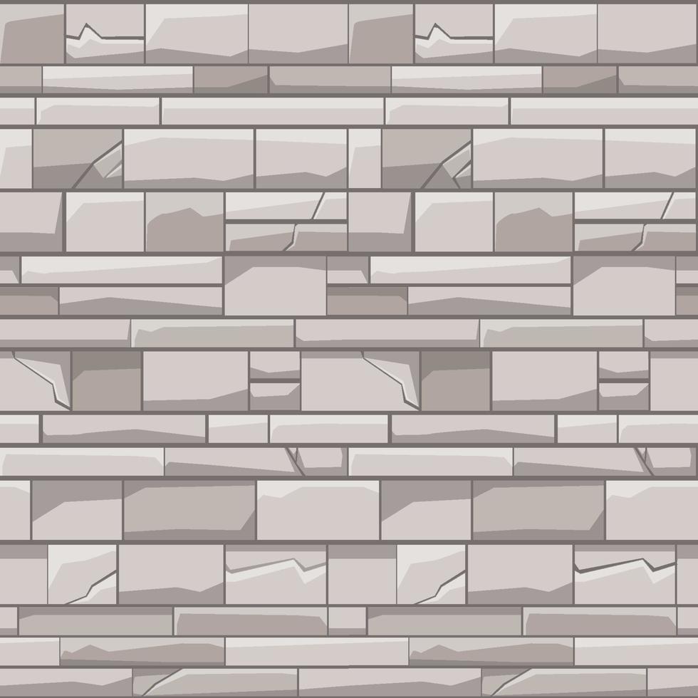 pared de piedra de ladrillo de patrones sin fisuras, textura gris para papel tapiz para juego de interfaz de usuario. vector