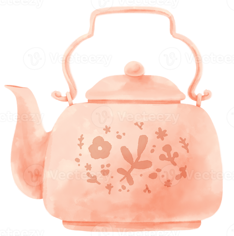 Teapot watercolor illustration png