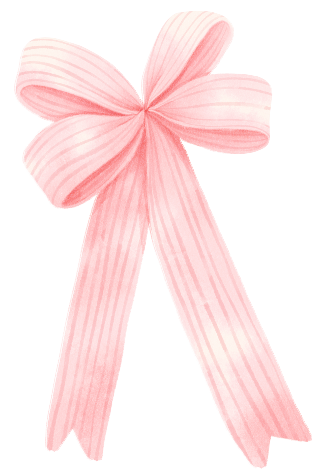 Watercolor pink ribbon bow Stock Illustration