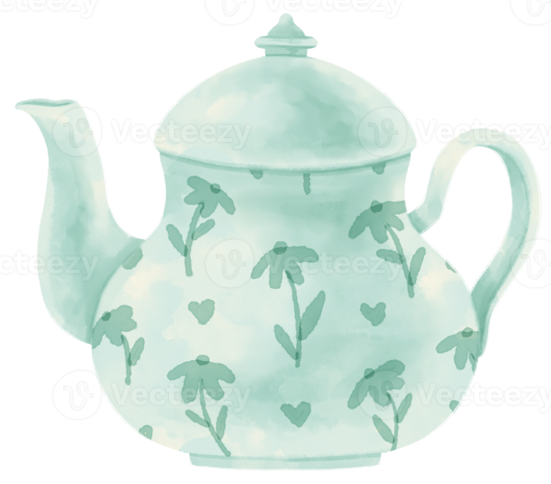 Teapot watercolor illustration png