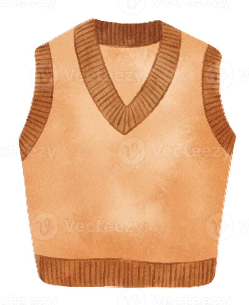 roupas de inverno colete ilustrações estilos de aquarela png